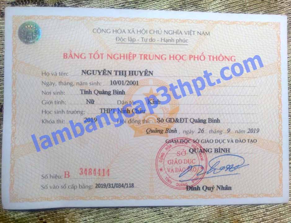 LÀM BẰNG THPT QUẢNG BÌNH