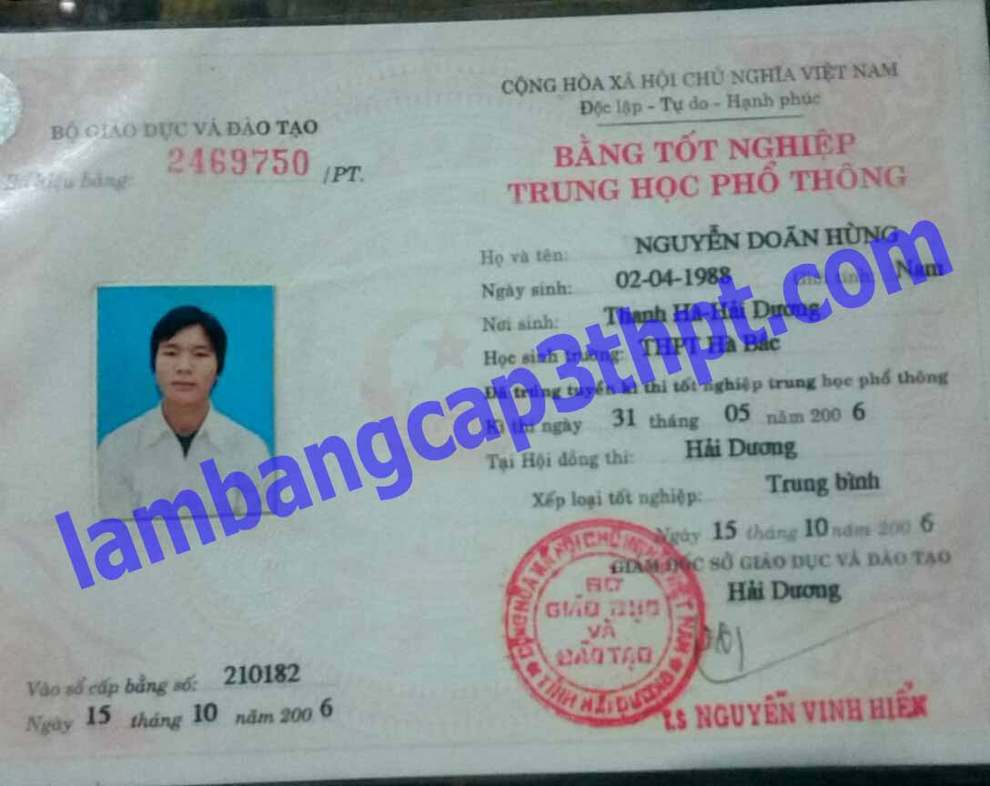 Làm Bằng Cấp 3 THPT Hải Dương